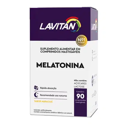 Lavitan Melatonina Sabor Maracujá 90 Comprimidos Mastigáveis