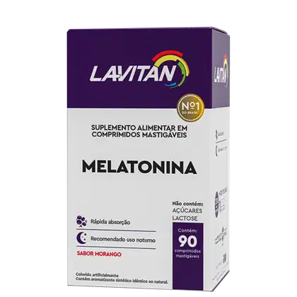 Imagem do produto Cimed Lavitan Melatonina Morango - Suplemento Alimentar (90 Cápsulas)