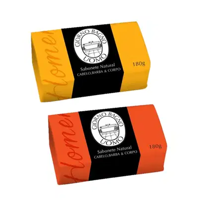 Imagem do produto Kit Giorno Uomo Amarelo e Laranja Sabonetes Naturais em Barra (2 produtos)