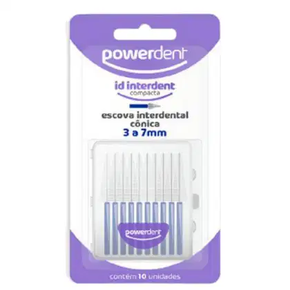 Escova Interdental Cônica Powerdent Id Interdent Compacta 3 a 7mm, 10 unidades.