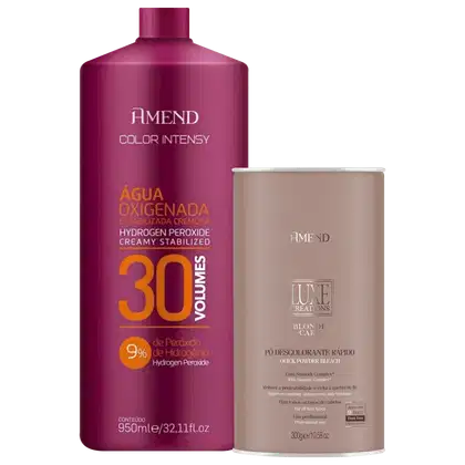 Imagem do produto Kit Amend Luxe Creations Blonde Care - Pó Descolorante 300g + Água Oxigenada 30 Volumes 950ml
