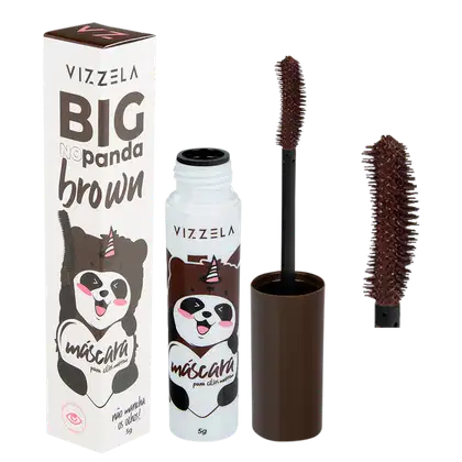 Vizzela Big No Panda Brown máscara para cílios, volume e alongamento.