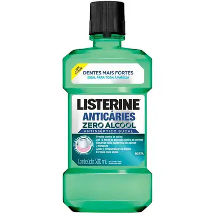 Imagem do produto Enxaguante Antisséptico Bucal Listerine Anticáries Zero álcool 500ml