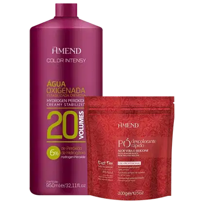 Imagem do produto Kit Amend Aloe Vera e Silicone Intensy - Pó Descolorante 300g + Água Oxigenada 20 Volumes 950ml