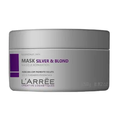 Imagem do produto L'ARRËE Silver & Blond Máscara Matização Acidificante Cabelos Loiros Descoloridos e Grisalhos Vegano 250g