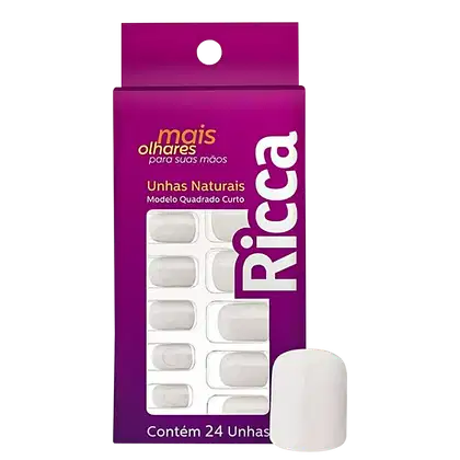 Imagem do produto Ricca Quadrado Curto Naturais - Unhas Postiças (24 Unidades)