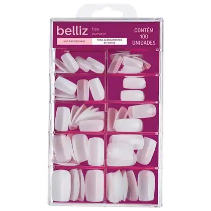 Imagem do produto Belliz Quadrado Médio Curva C - Unhas Postiças (100 Unidades)