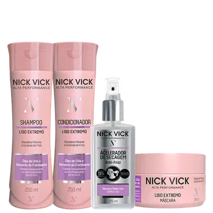 Imagem do produto Kit Nick & Vick Alta Performance Liso Extremo Quarteto (4 Produtos)