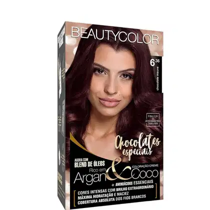 Imagem do produto BeautyColor Coloração Permanente Kit 6.36 Chocolate Mauve