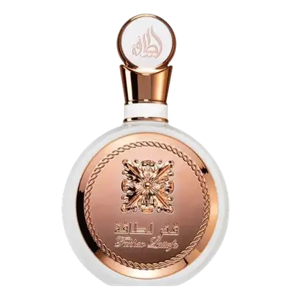 A imagem mostra o Perfume Importado Feminino Fakhar Rose de Lattafa.