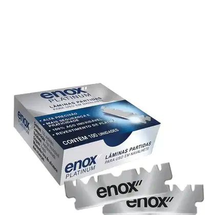 Imagem do produto Enox Lâmina de Barbear Fio Único para Navalhete Aço Inox 100 Unidades