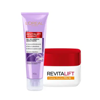 Imagem do produto Kit L'Oréal Paris Revitalift Gel De Limpeza e Anti-idade FPS 30 (2 Produtos)