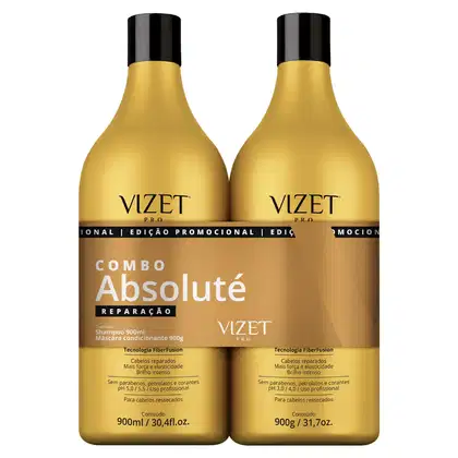 Imagem do produto Kit Vizet Absoluté Reparação Shampoo 900 ml + Máscara 900g