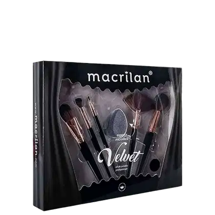 Imagem do produto Kit de Pincéis Velvet Preto Macrilan