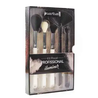 Kit Macrilan de Pincéis Profissionais para Iluminar WB900 com 5 Produtos