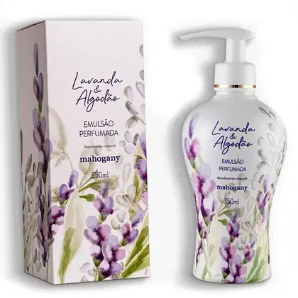 Loção Hidratante Corporal Mahogany Lavanda & Algodão, 350ml.
