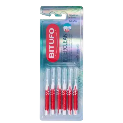 Imagem do produto ESCOVA INTERDENTAL BITUFO INTERCLEAN EXTRA FINA 3 MM CILÍNDRICA COM 6 UNIDADES