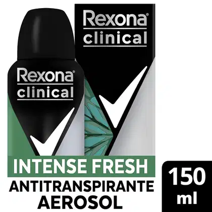 Imagem do produto Desodorante Antitranspirante Aerossol Rexona Clinical Intense Fresh 96h 150ml
