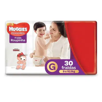 Imagem do produto Huggies Turma de Mônica Supreme Care Roupinha G - Fralda (30 Unidades)