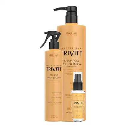 Imagem do produto Kit Itallian Hairtech Trivitt Restauração Capilar Pós Progressiva (3 Produtos)