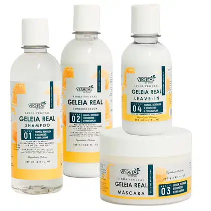 Kit Vegetal do Brasil Linha Vegetal Geleia Real Quarteto, 4 produtos.