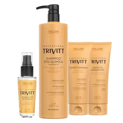 Kit Itallian Hairtech Trivitt Manutenção Capilar Pós-Química com 4 Produtos