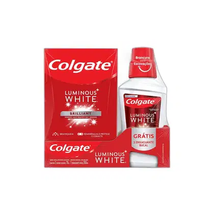 Imagem do produto Colgate Kit Luminous White Brilliant Mint Creme Dental + Enxaguante Bucal 250ml