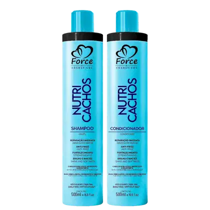 Imagem do produto Kit Nutri Cachos Force de Frrizz Shampoo e Sérum Condicionante 500ml
