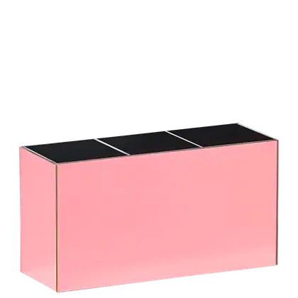 Imagem do produto Acrílico Store Rosé/Preto com 3 Divisórias - Porta Pincel