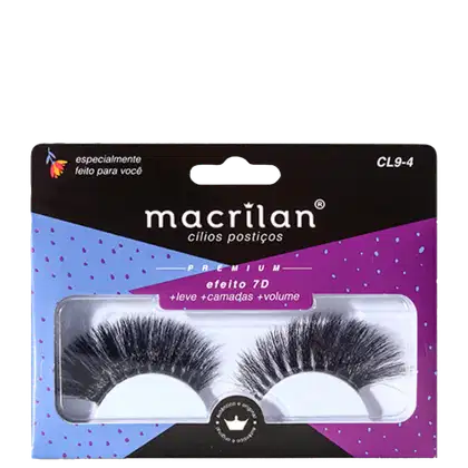 Cílios Postiços Macrilan CL9-4 Efeito 7D, 1 produto.