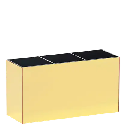 Imagem do produto Acrílico Store Dourado/Preto com 3 Divisórias - Porta Pincel
