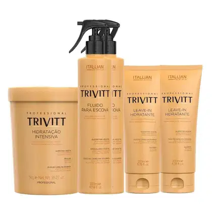 Kit Itallian Hairtech Trivitt Hidratação Capilar Profissional com 5 Produtos