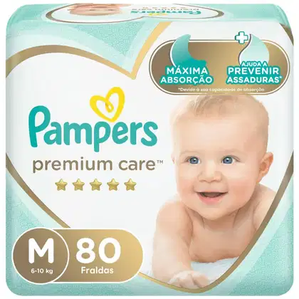 Imagem do produto Fralda Pampers Premium Care Jumbo M 80 Unidades