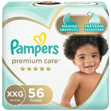 Imagem do produto Fralda Pampers Premium Care Jumbo XXG 56 Unidades