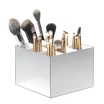 Imagem do produto Acrílico Store Prata/Branco com 9 Divisórias - Porta Pincel