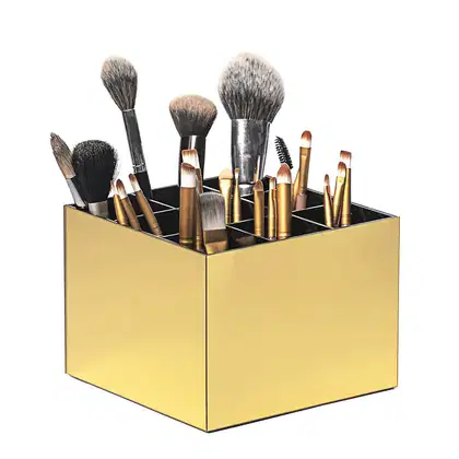 Imagem do produto Acrílico Store Dourado/Preto com 9 Divisórias - Porta Pincel