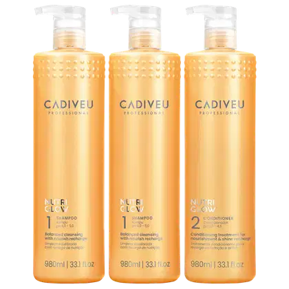 Imagem do produto Kit Cadiveu Professional Nutri Glow Shampoo Extra e Condicionador Litro (3 produtos)