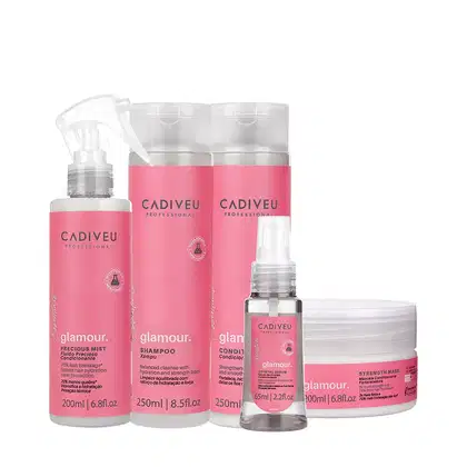 Imagem do produto Kit Cadiveu Profissional Essentials Glamour Shampoo Condicionador Sérum Máscara  e Fluído (5 produtos)