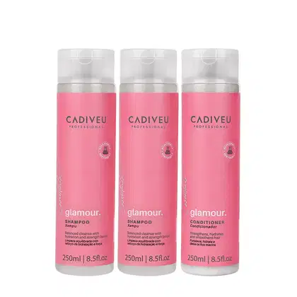 Imagem do produto Kit Cadiveu Profissional Essentials Glamour Shampoo Extra e Condicionador (3 produtos)