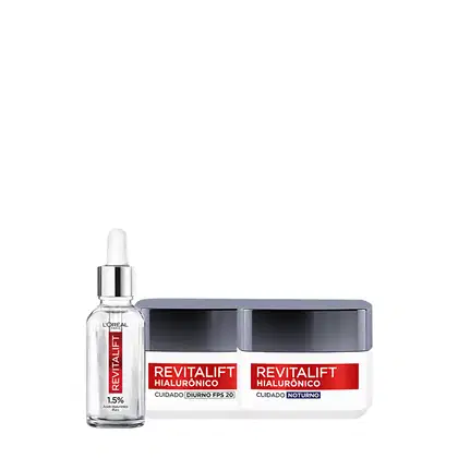 Imagem do produto Kit L'Oréal Paris Revitalift Sérum e  Hialurônico Dia e Noite (3 produtos)