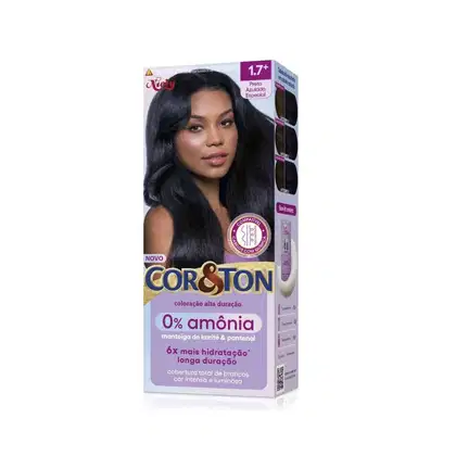 Imagem do produto Tintura Cor&Ton Niely 0% Amônia 1.7 Preto Azulado