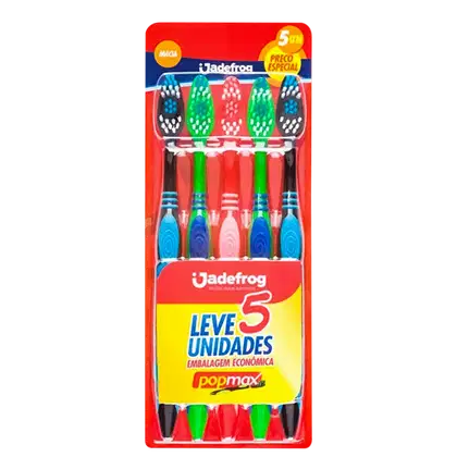 Imagem do produto Kit Jadepro Escovas de Dentes Popmax Macia (5 Unidades)