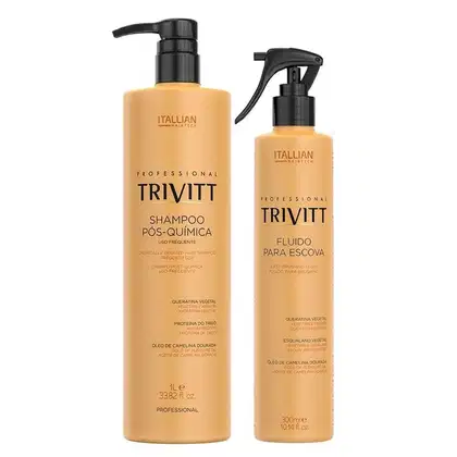 Imagem do produto Shampoo Trivitt Profissional Pós Química 1L + Fluído Escova 300ml