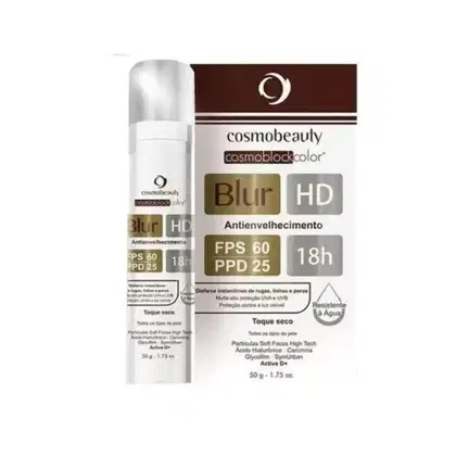 Protetor Solar 18h Blur HD FPS 60, da marca Cosmobeauty.