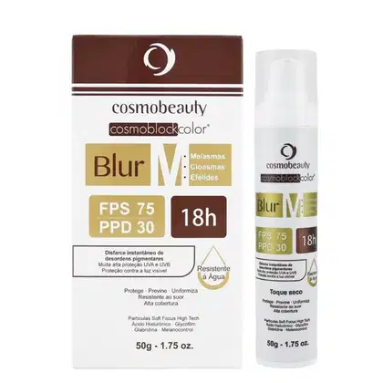 Imagem do produto Cosmobeauty Blur M FPS 75 PPD 30 Chocolate - Protetor Solar com Cor 50g