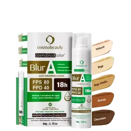 Imagem do produto Cosmobeauty Blur A FPS 80 PPD 40 Bege Médio - Protetor Solar com Cor 50g