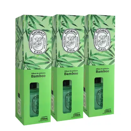 Imagem do produto Kit Giorno Casa Sentire Bene Bamboo - Difusor de Ambientes 250ml (3 unidades)