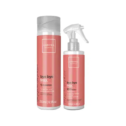 Imagem do produto Kit Cadiveu Professional Essentials Bye Bye Frizz - Shampoo 250ml + Spray Protetor Térmico 200ml