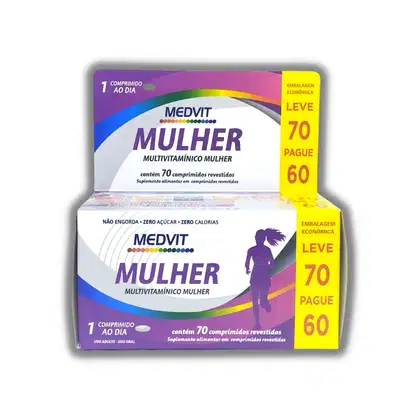 Imagem do produto Multivitamínico Mulher Medvit Leve 70 Pague 60 Comprimidos