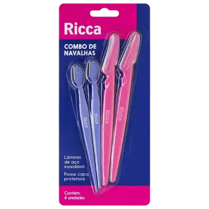 Imagem do produto Conjunto com 4 Navalhas Para Sobrancelha Ricca